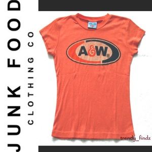JUNK FOOD retro vintage A&W orange tee tshirt sz S